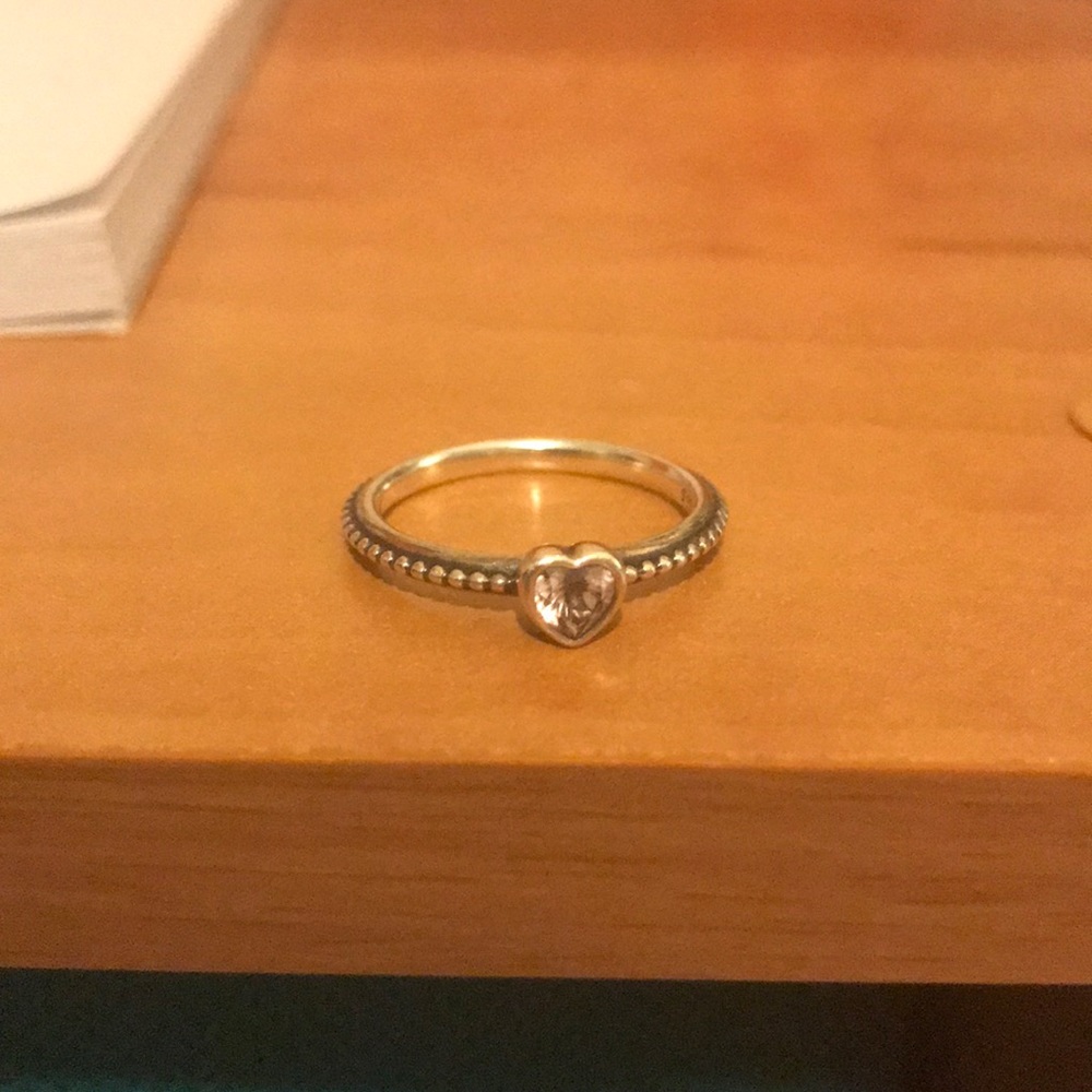Pink heart pandora ring size 52